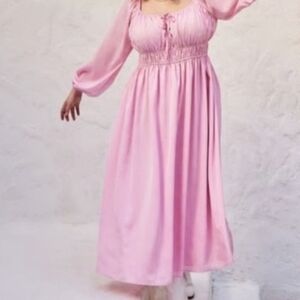ARULA Blush Long Sleeve Maxi Dress